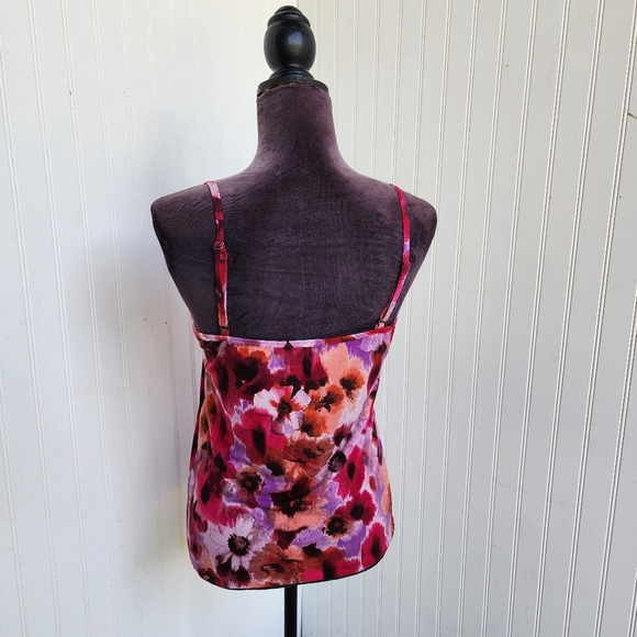 Clear Sky Multicolor Floral Adjustable Spagetti Strap Tank Top Stretch Size M - Picture 5 of 10